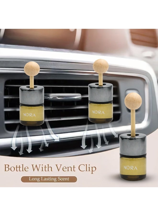 NORA Car Vent Air Freshener Cherry 15ml – Wooden Diffuser Clip, Long-Lasting Essential Oil Scent, Glass Bottle with Metal Cap, Stylish Car Air Freshener for Strip Vents - Image 4